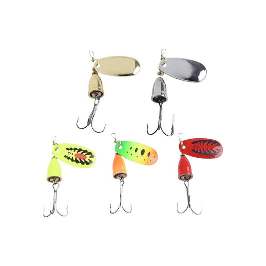 Metal Spinner Fishing Lure for Bass Trout Crappie, 5pcs/box