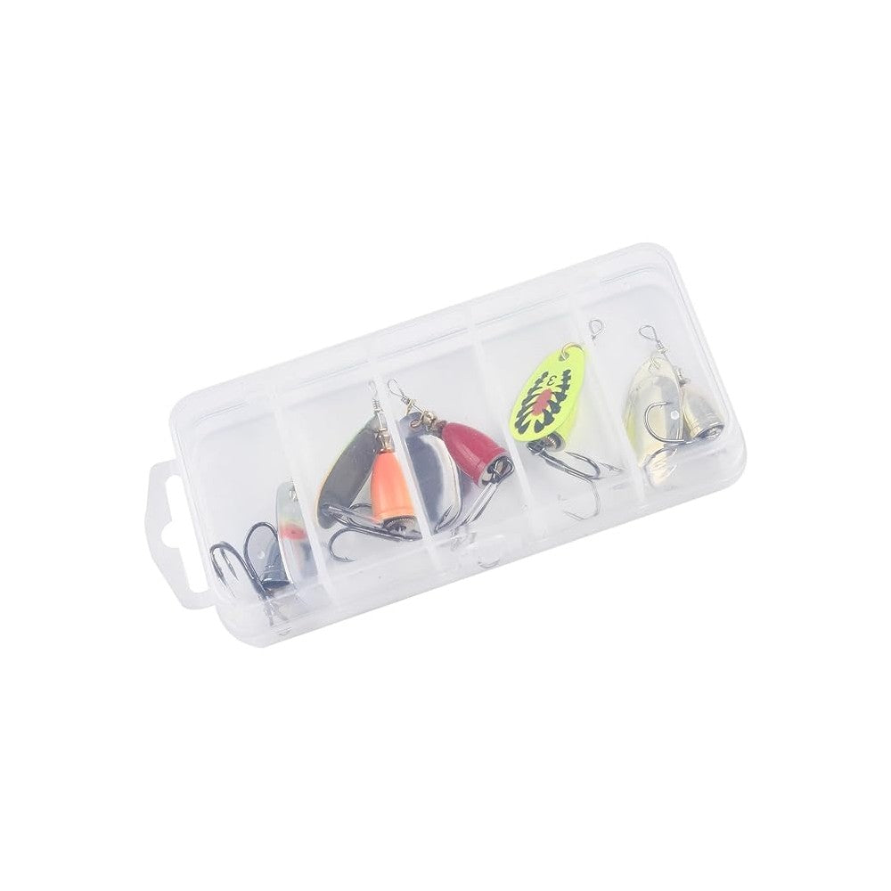 Metal Spinner Fishing Lure for Bass Trout Crappie, 5pcs/box