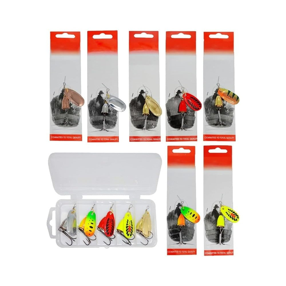 Metal Spinner Fishing Lure for Bass Trout Crappie, 5pcs/box